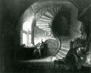 Philosopher in Meditation engraved after Rembrandt by Devilliers l’aîné for Joseph Lavallée